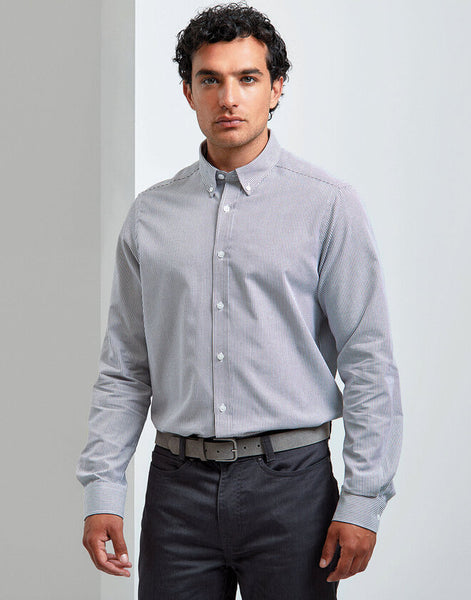 Premier Mens Cotton Rich Oxford Stripes Shirt