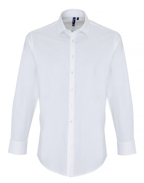 Premier Men's Stretch Fit Cotton Poplin Long Sleeve Shirt - [CLEARANCE]