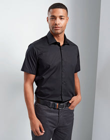 Premier Men's Stretch Fit Cotton Poplin Short Sleeve Shirt