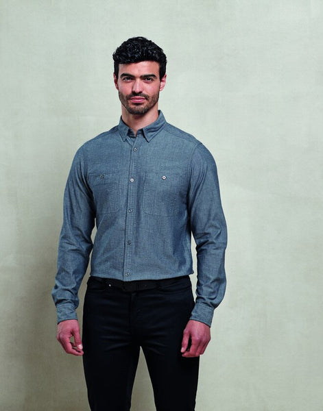 Premier Mens Organic Cotton Chambray Shirt
