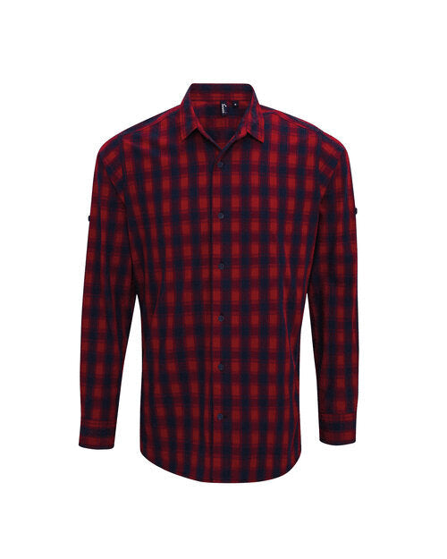 Premier Workwear Mens Mulligan Check Long Sleeve Cotton Shirt - PR250M