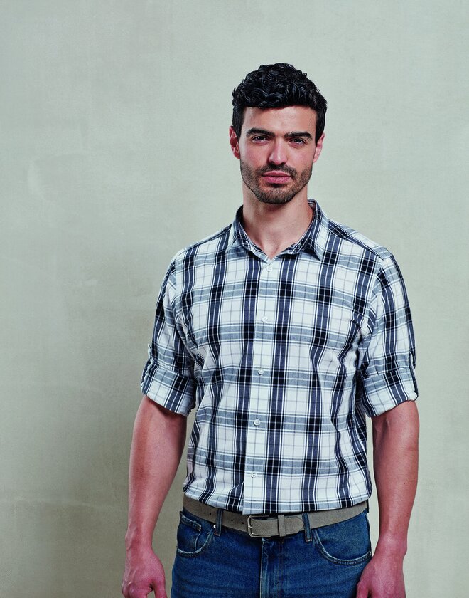 Premier 'Ginmill' Check - Men's Long Sleeve Cotton Shirt