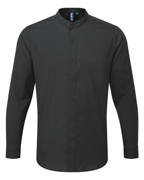 Premier Workwear Mens Banded Collar Grandad Shirt - PR258M