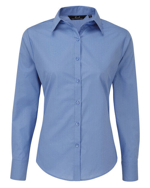 Premier Workwear Ladies Long Sleeve Poplin Blouse - PR300M