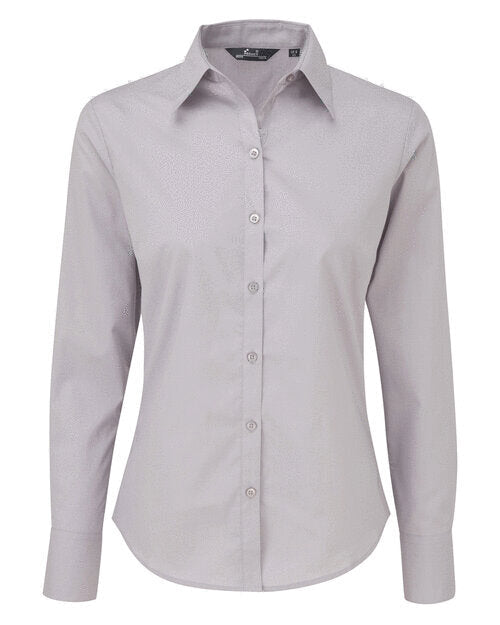 Premier Workwear Ladies Long Sleeve Poplin Blouse - PR300M