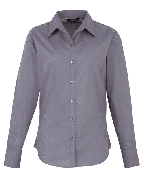 Premier Workwear Ladies Long Sleeve Poplin Blouse - PR300M