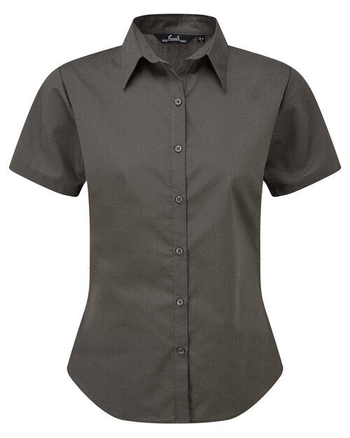 Premier Workwear Ladies Short Sleeve Poplin Blouse - PR302M