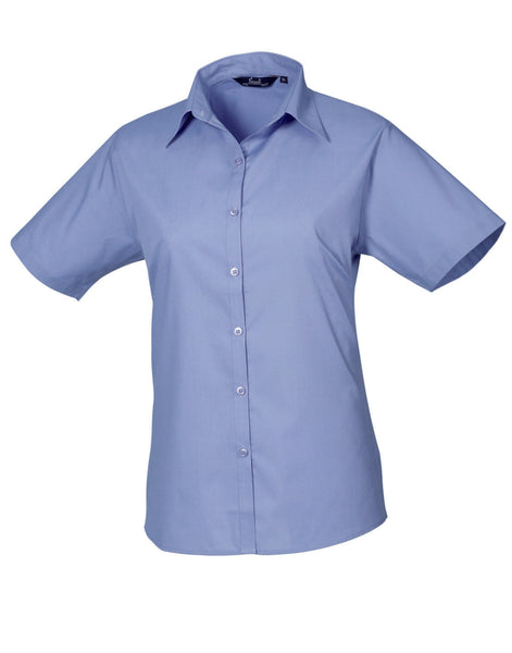 Premier Ladies Short Sleeve Poplin Blouse - PR302 - [CLEARANCE]