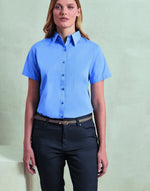 Premier Workwear Ladies Short Sleeve Poplin Blouse - PR302M - thumbnail 1