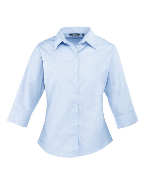 Premier Workwear Ladies 3/4 Sleeve Poplin Blouse - PR305M