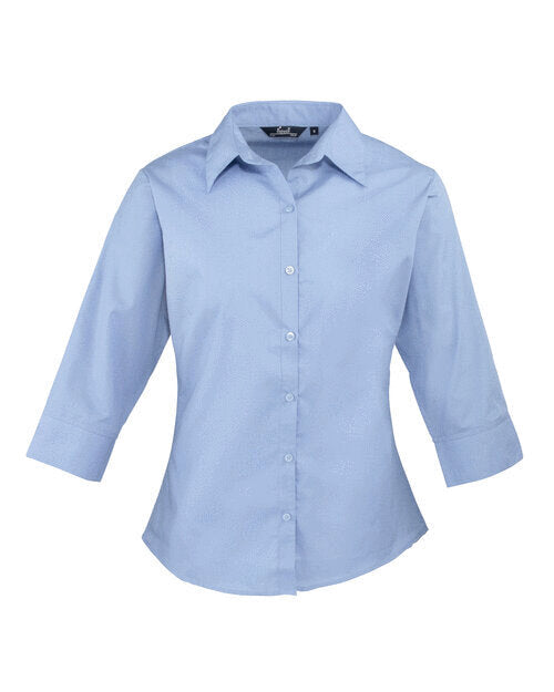 Premier Workwear Ladies 3/4 Sleeve Poplin Blouse - PR305M