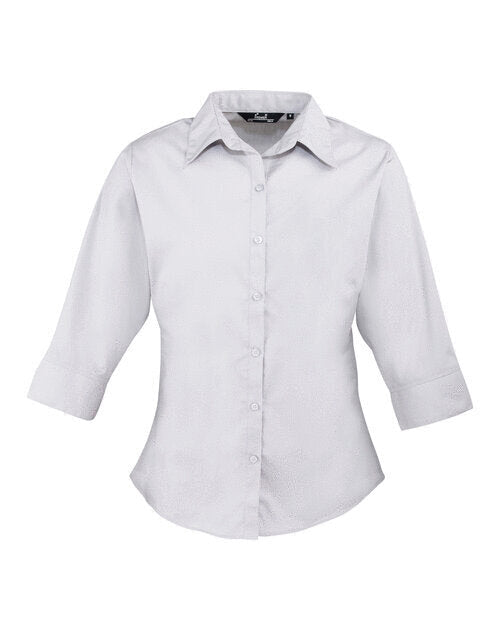 Premier Workwear Ladies 3/4 Sleeve Poplin Blouse - PR305M