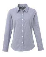 Premier Workwear Ladies Gingham Microcheck Long Sleeve Shirt - PR320M - thumbnail 4