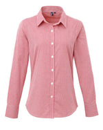 Premier Workwear Ladies Gingham Microcheck Long Sleeve Shirt - PR320M - thumbnail 5