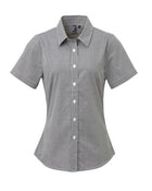 Premier Workwear Ladies Gingham Microcheck Short Sleeve Shirt - PR321M