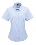 Premier Workwear Ladies Gingham Microcheck Short Sleeve Shirt - PR321M