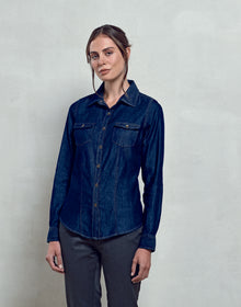 Premier Women's Jeans Stitch Denim Shirt