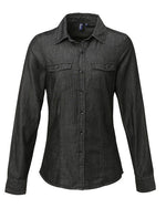 Premier Workwear Ladies Jean Stitch Denim Shirt - PR322M - thumbnail 2