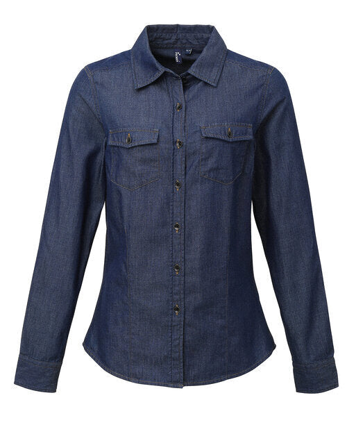 Premier Workwear Ladies Jean Stitch Denim Shirt - PR322M