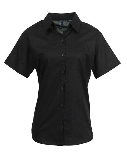 Premier Workwear Ladies Signature Oxford Short Sleeve Blouse - PR336M