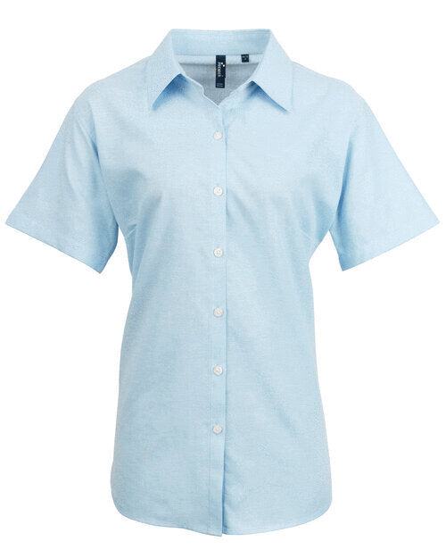 Premier Workwear Ladies Signature Oxford Short Sleeve Blouse - PR336M
