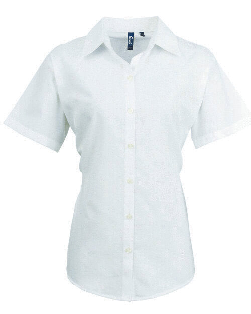 Premier Workwear Ladies Signature Oxford Short Sleeve Blouse - PR336M