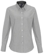Premier Workwear Ladies Cotton Rich Oxford Stripes Shirt - PR338M - thumbnail 3
