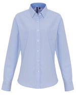 Premier Workwear Ladies Cotton Rich Oxford Stripes Shirt - PR338M
