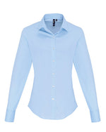 Premier Workwear Ladies Stretch Fit Cotton Poplin Long Sleeve Shirt - PR344M - thumbnail 3
