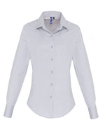 Premier Workwear Ladies Stretch Fit Cotton Poplin Long Sleeve Shirt - PR344M - thumbnail 4