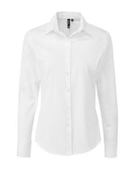 Premier Workwear Ladies Stretch Fit Cotton Poplin Long Sleeve Shirt - PR344M - thumbnail 5