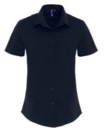Premier Women's Stretch-Fit Cotton Poplin Short Sleeve Shirt - [CLEARANCE]