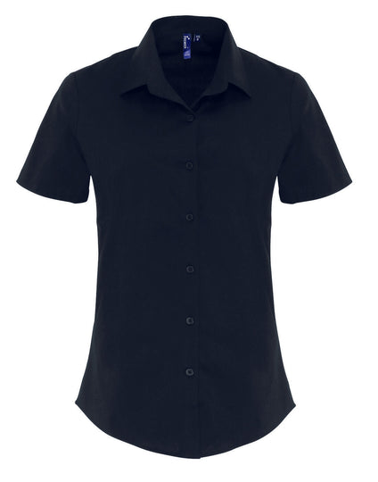 Premier Women's Stretch-Fit Cotton Poplin Short Sleeve Shirt - [CLEARANCE]