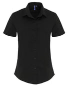 Premier Workwear Ladies Stretch Fit Cotton Poplin Short Sleeve Shirt - PR346M