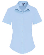 Premier Workwear Ladies Stretch Fit Cotton Poplin Short Sleeve Shirt - PR346M - thumbnail 3