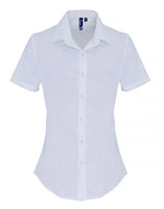 Premier Women's Stretch-Fit Cotton Poplin Short Sleeve Shirt - [CLEARANCE] - thumbnail 1