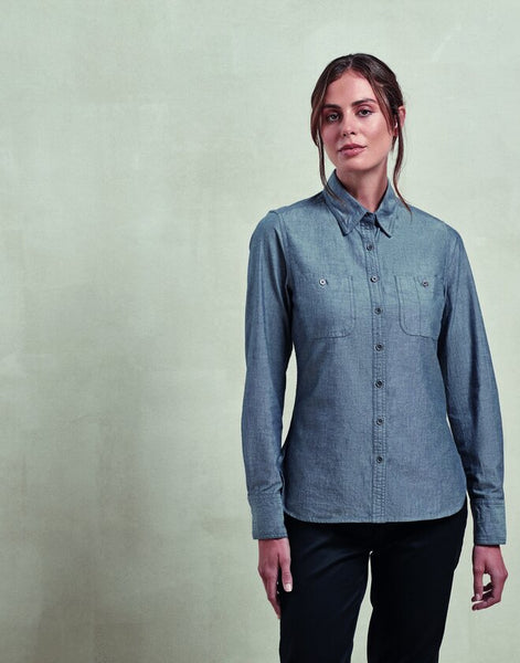 Premier Womens Organic Cotton Chambray Shirt