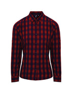 Premier Workwear Ladies Mulligan Check Long Sleeve Cotton Shirt - PR350M - thumbnail 3
