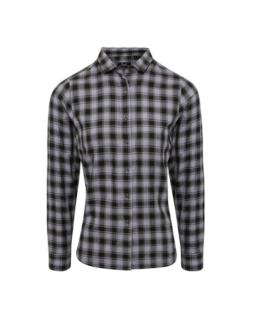 Premier Workwear Ladies Mulligan Check Long Sleeve Cotton Shirt - PR350M