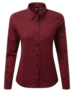 Premier Workwear Ladies Maxton Check Long Sleeve Shirt - PR352M - thumbnail 2