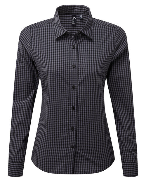 Premier Workwear Ladies Maxton Check Long Sleeve Shirt - PR352M