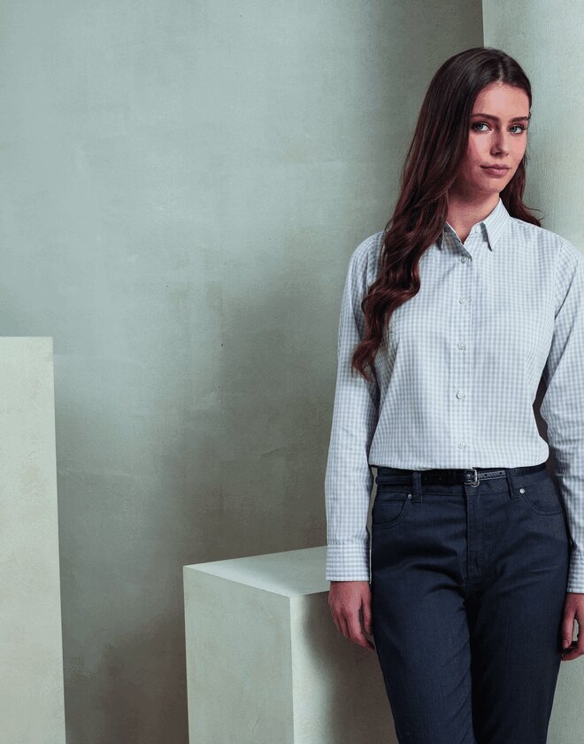 Premier Workwear Ladies Maxton Check Long Sleeve Shirt - PR352M