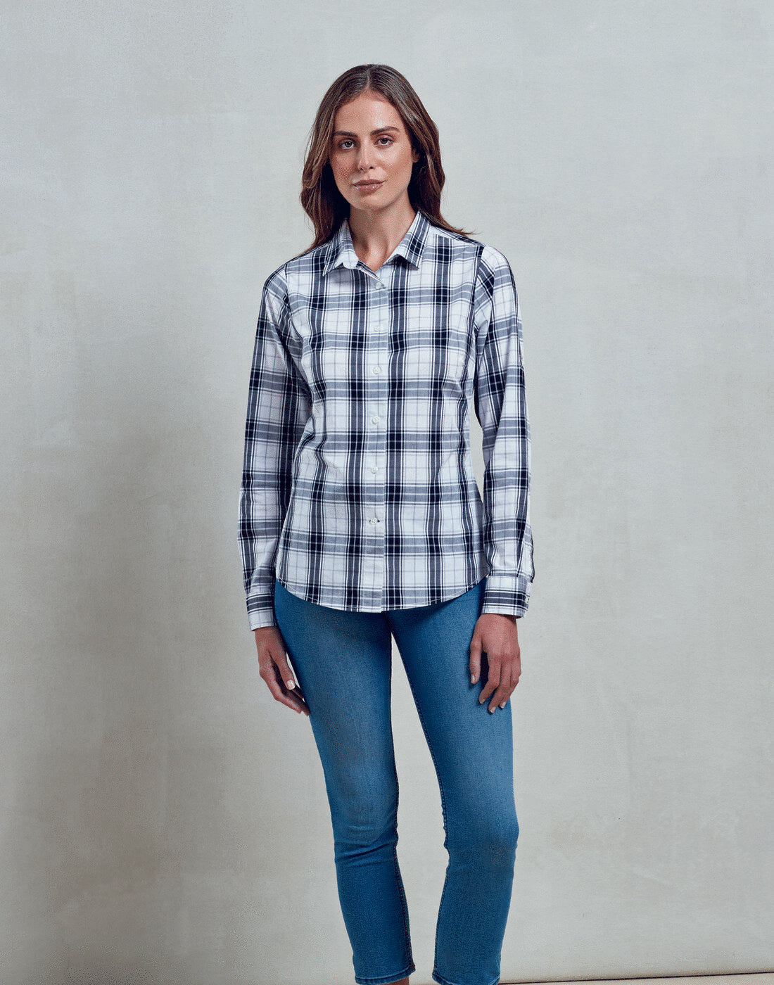 Premier 'Ginmill' Check - Women's Long Sleeve Cotton Shirt