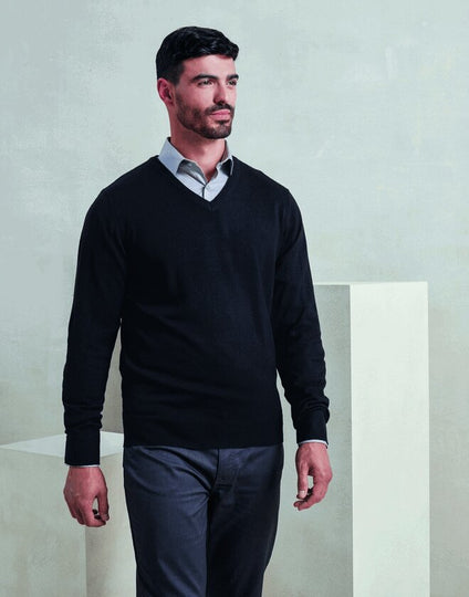 Premier Workwear Essential Acrylic  Mens V-Neck Sweater - PR400M