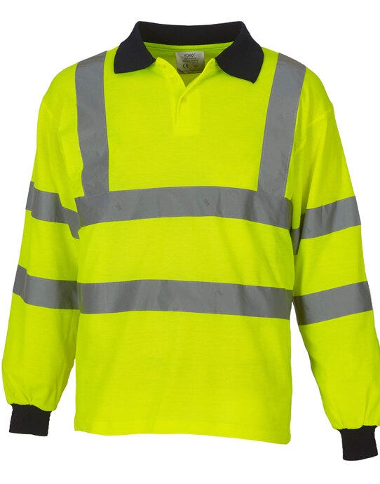 Yoko Hi-Vis 2 Band Long Sleeve Polo