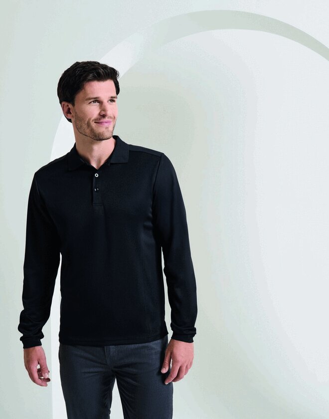 Premier Workwear Mens Long Sleeve Coolchecker Pique Polo Shirt - PR617M