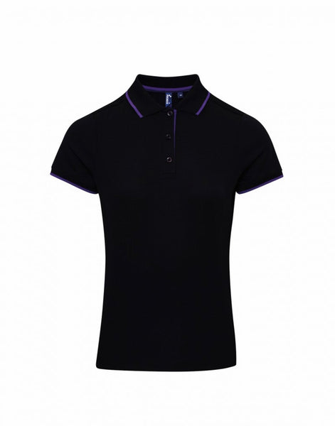 Premier Women's Contrast Tipped Coolchecker Polo - [CLEARANCE]