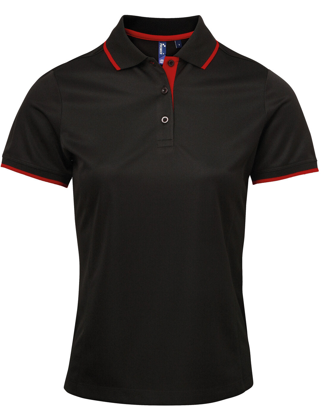 Premier Women's Contrast Tipped Coolchecker Polo - [CLEARANCE]