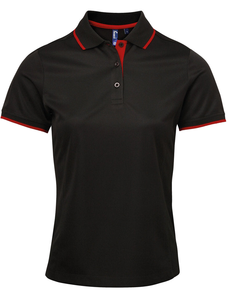 Premier Women's Contrast Tipped Coolchecker Polo - [CLEARANCE]