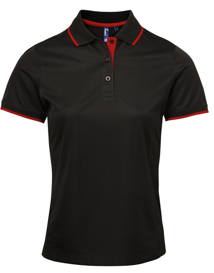 Premier Women's Contrast Tipped Coolchecker Polo - [CLEARANCE]